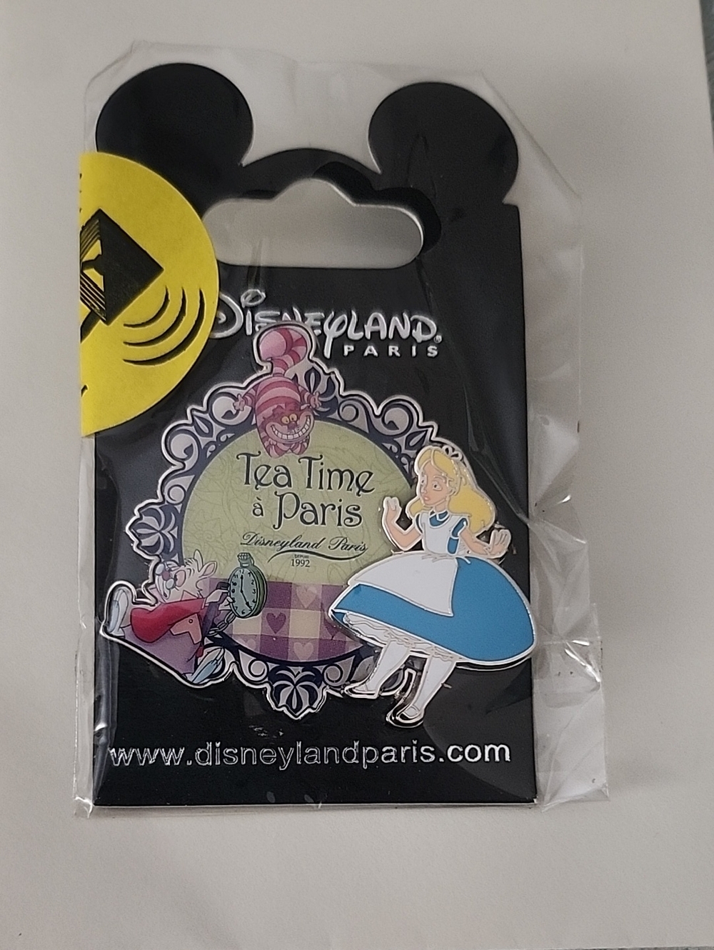 Disney Alice in Wonderland Tea Time Paris Enamel Pin - Blue, Pink, Yellow, Black